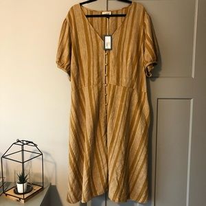 Universal Thread Plus Size Button-up Striped Dress